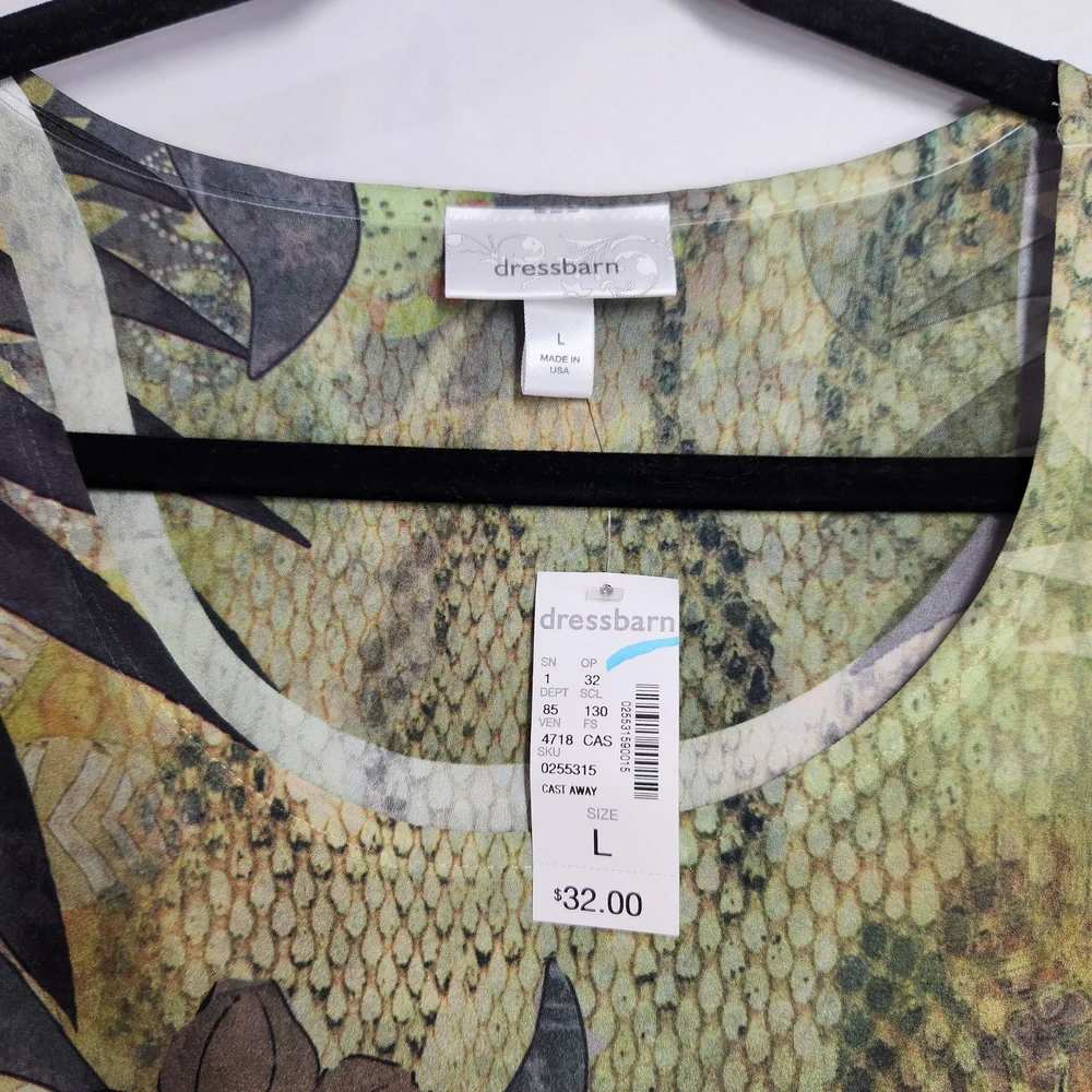 ⭐ NWT Dressbarn Women’s Sleeveless Botanical Print Blouse – Size Large ⭐ - Picture 4 of 8